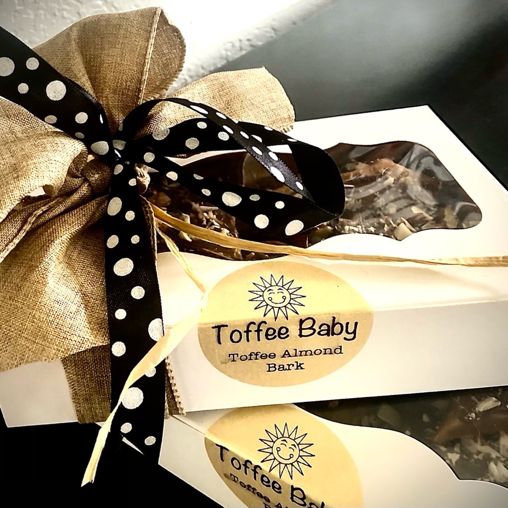 Homemade Toffee and custom variations! www.toffeebaby.com open May 1 -